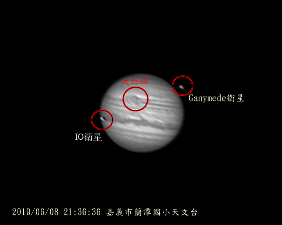 用蘭潭國小的天文望遠鏡拍攝到的木星