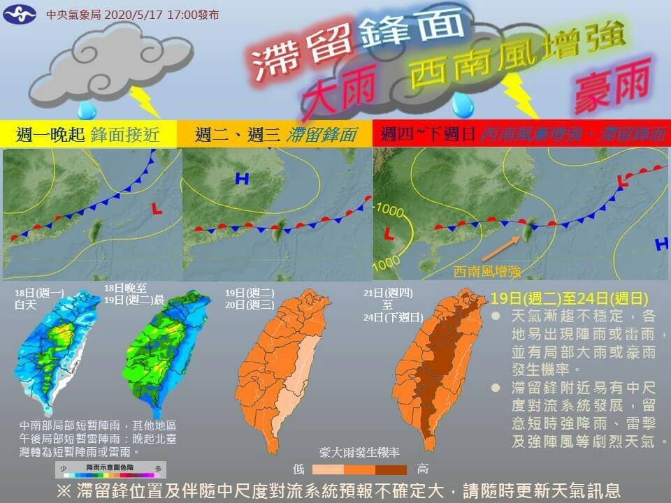 梅雨鋒面報到